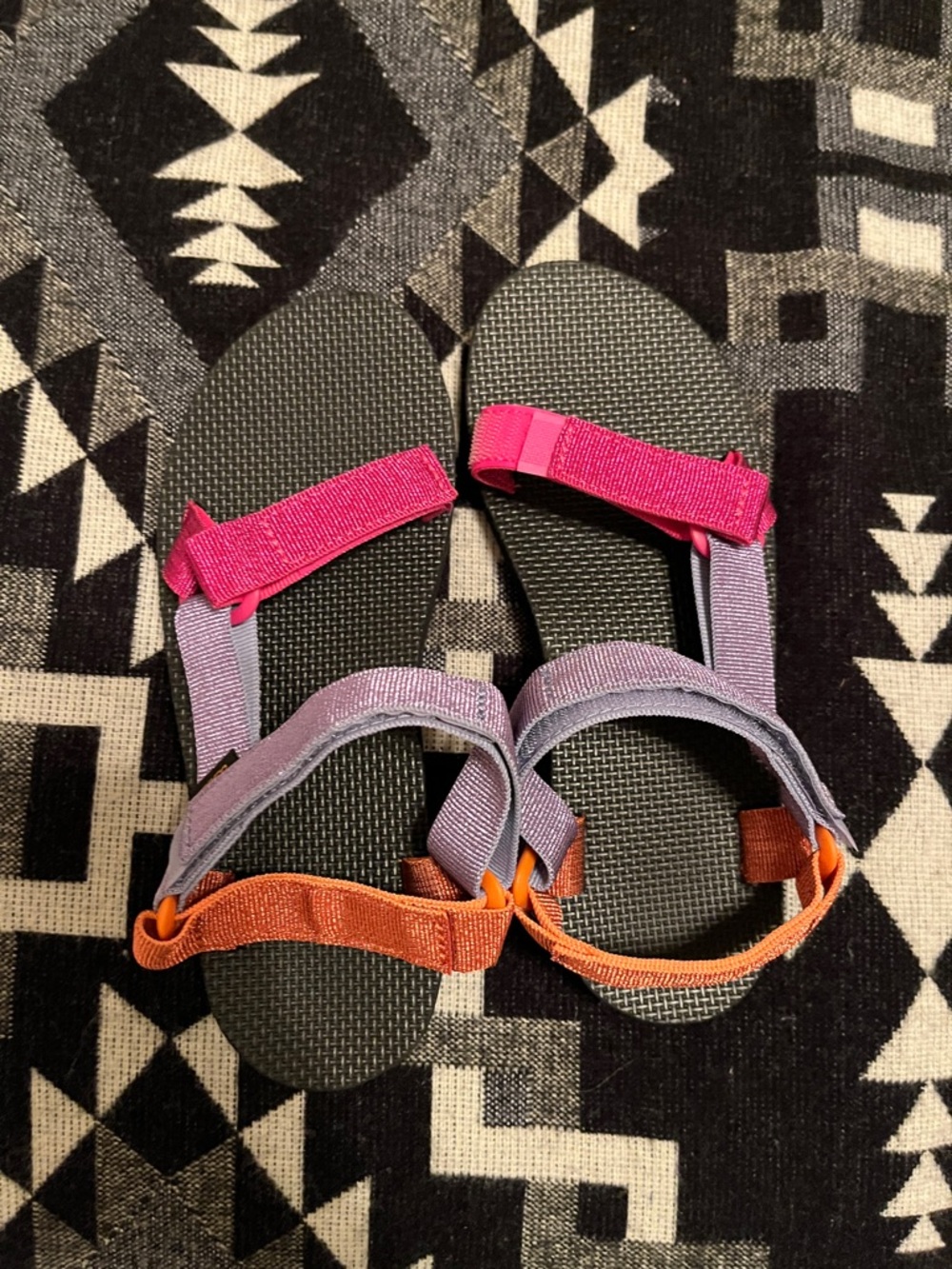 Teva Multicolor Strappy Adventure Sandals - Pink, Purple, Orange